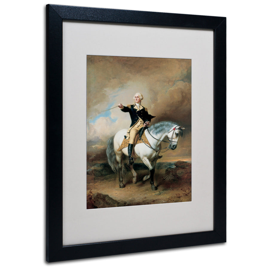 John Faed Portrait of George Washington Black Wooden Framed Art 18 x 22 Inches Image 1