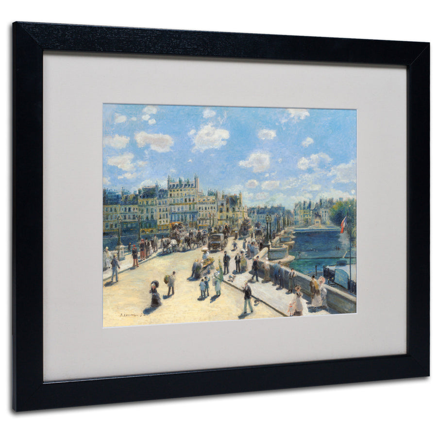 Pierre Renoir Pont Neuf Paris 1872 Black Wooden Framed Art 18 x 22 Inches Image 1