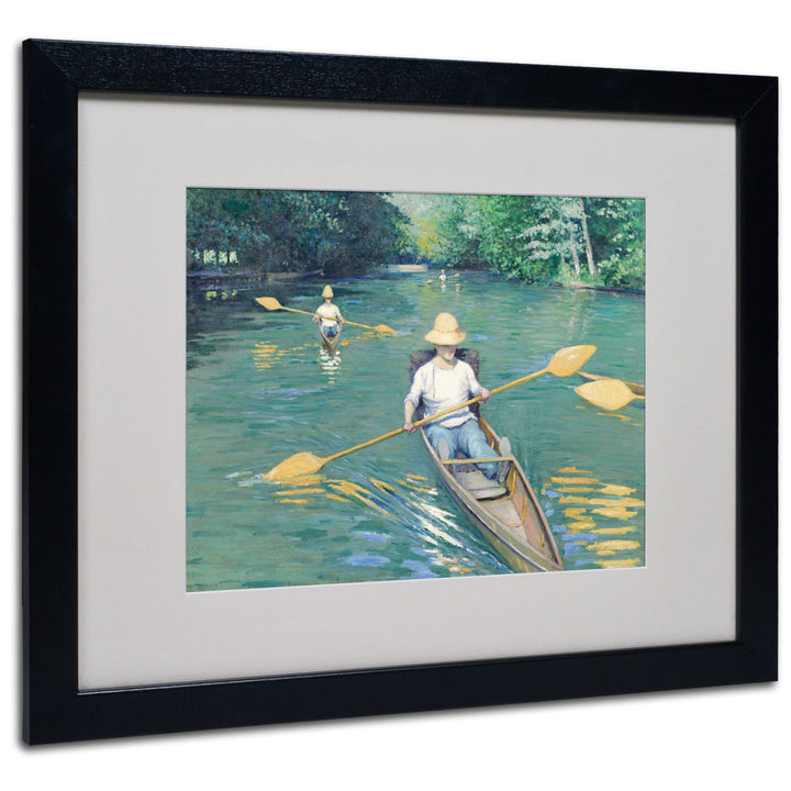 Gustave Caillebotte Skiffs 1877 Black Wooden Framed Art 18 x 22 Inches Image 1