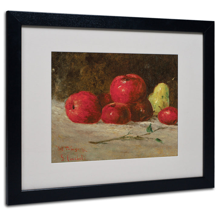 Gustave Courbet Apples and Pears Black Wooden Framed Art 18 x 22 Inches Image 1