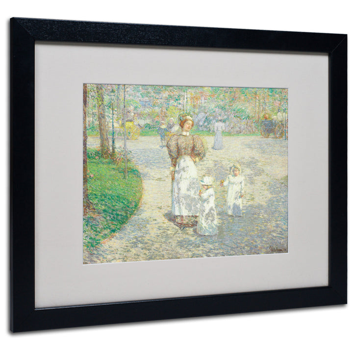 Childe Hassam Spring in Central Park Black Wooden Framed Art 18 x 22 Inches Image 1