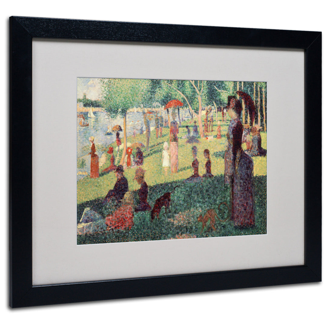 Georges Seurat Study on La Grande Jatte Black Wooden Framed Art 18 x 22 Inches Image 1