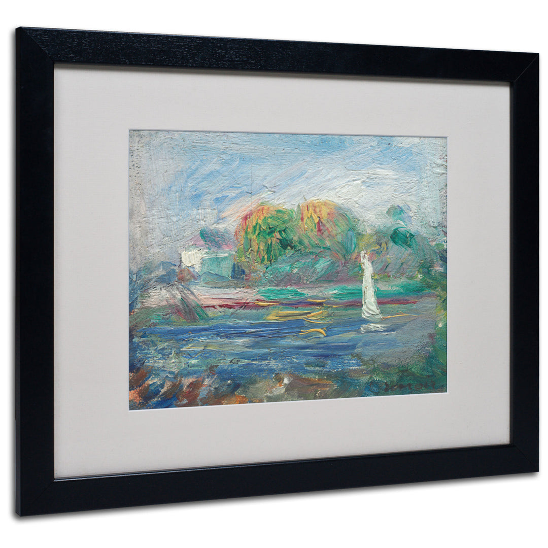 Pierre Renoir The Blue River 1890-1900 Black Wooden Framed Art 18 x 22 Inches Image 1