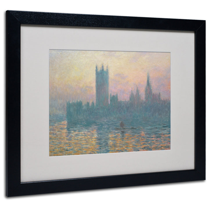 Claude Monet The Houses of Parliament Black Wooden Framed Art 18 x 22 Inches Image 1