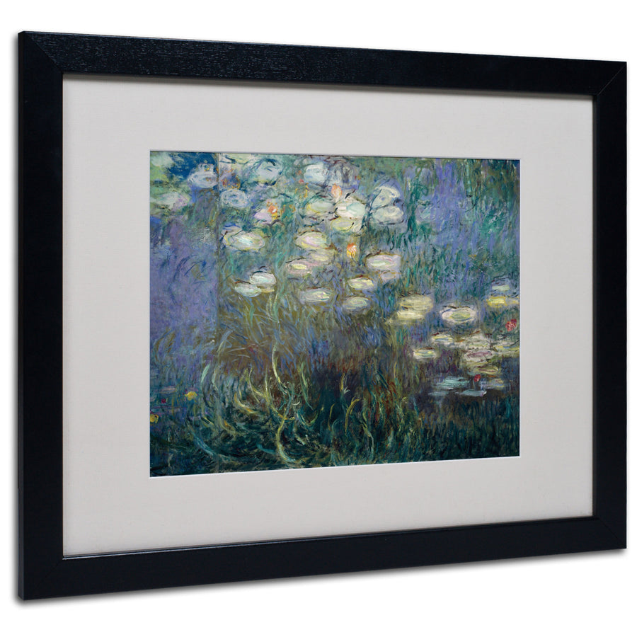 Claude Monet Water Lilies 1840-1926 Black Wooden Framed Art 18 x 22 Inches Image 1