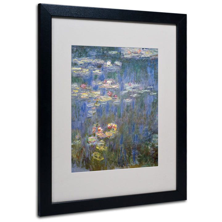 Claude Monet Water Lilies IV 1840-1926 Black Wooden Framed Art 18 x 22 Inches Image 1