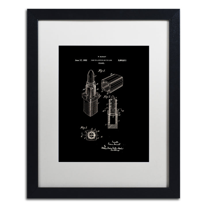 Claire Doherty Chanel Lipstick Case Patent White Black Wooden Framed Art 18 x 22 Inches Image 1