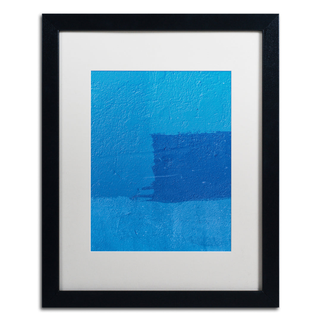 Claire Doherty Abstract Blue Black Wooden Framed Art 18 x 22 Inches Image 1