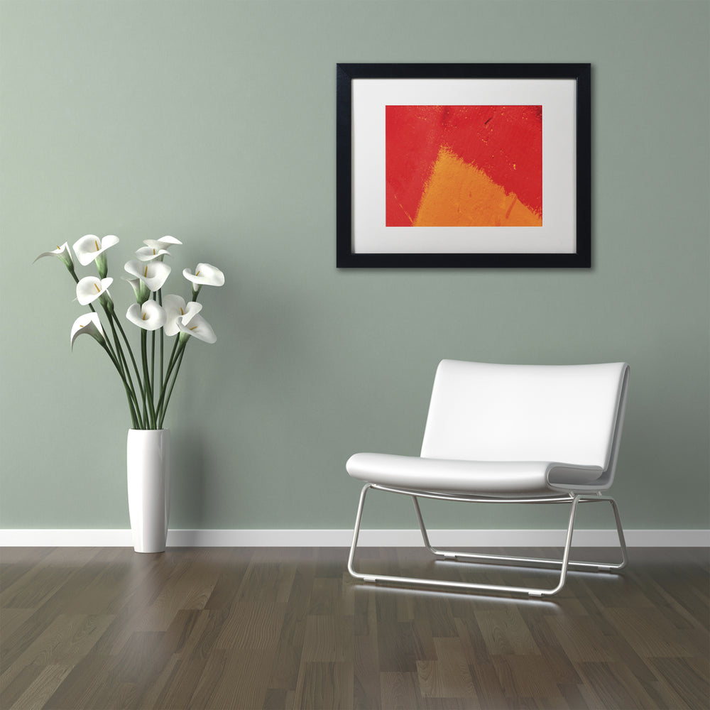 Claire Doherty Abstract Orange Triangle Black Wooden Framed Art 18 x 22 Inches Image 2