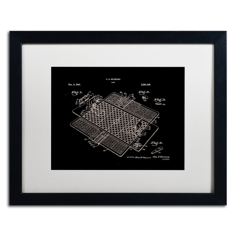 Claire Doherty Basketball Court Game Patent Black Black Wooden Framed Art 18 x 22 Inches Image 1