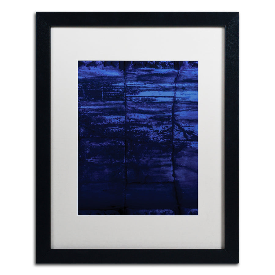 Claire Doherty Blocks of Blue Black Wooden Framed Art 18 x 22 Inches Image 1