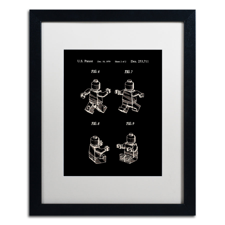 Claire Doherty Lego Man Patent 1979 Page 2 Black Black Wooden Framed Art 18 x 22 Inches Image 1