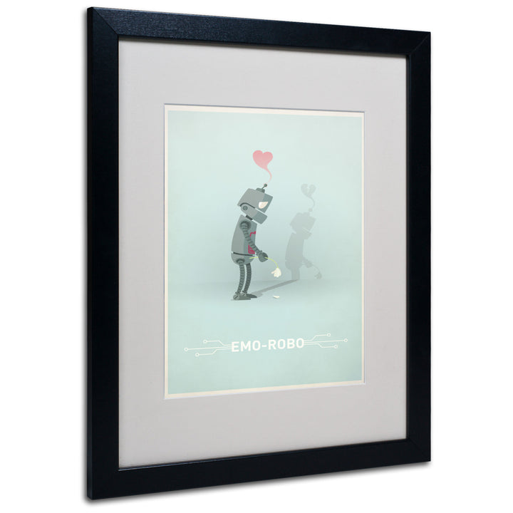 Christian Jackson Sad Robot Black Wooden Framed Art 18 x 22 Inches Image 1