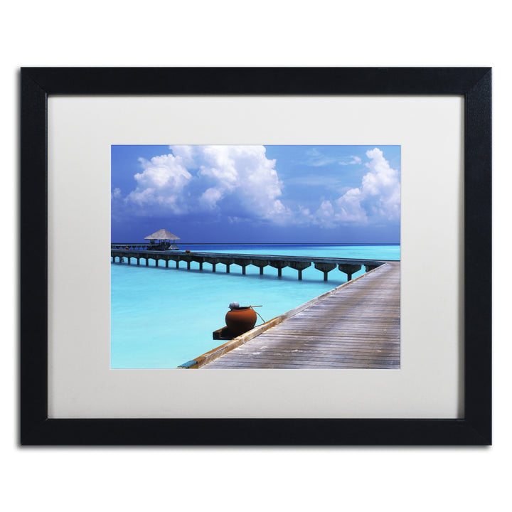 David Evans Into the Blue-Maldives Black Wooden Framed Art 18 x 22 Inches Image 1