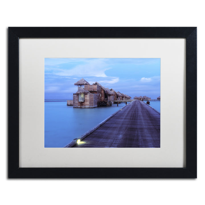 David Evans Twilight-Gili Lankanfushi Black Wooden Framed Art 18 x 22 Inches Image 1