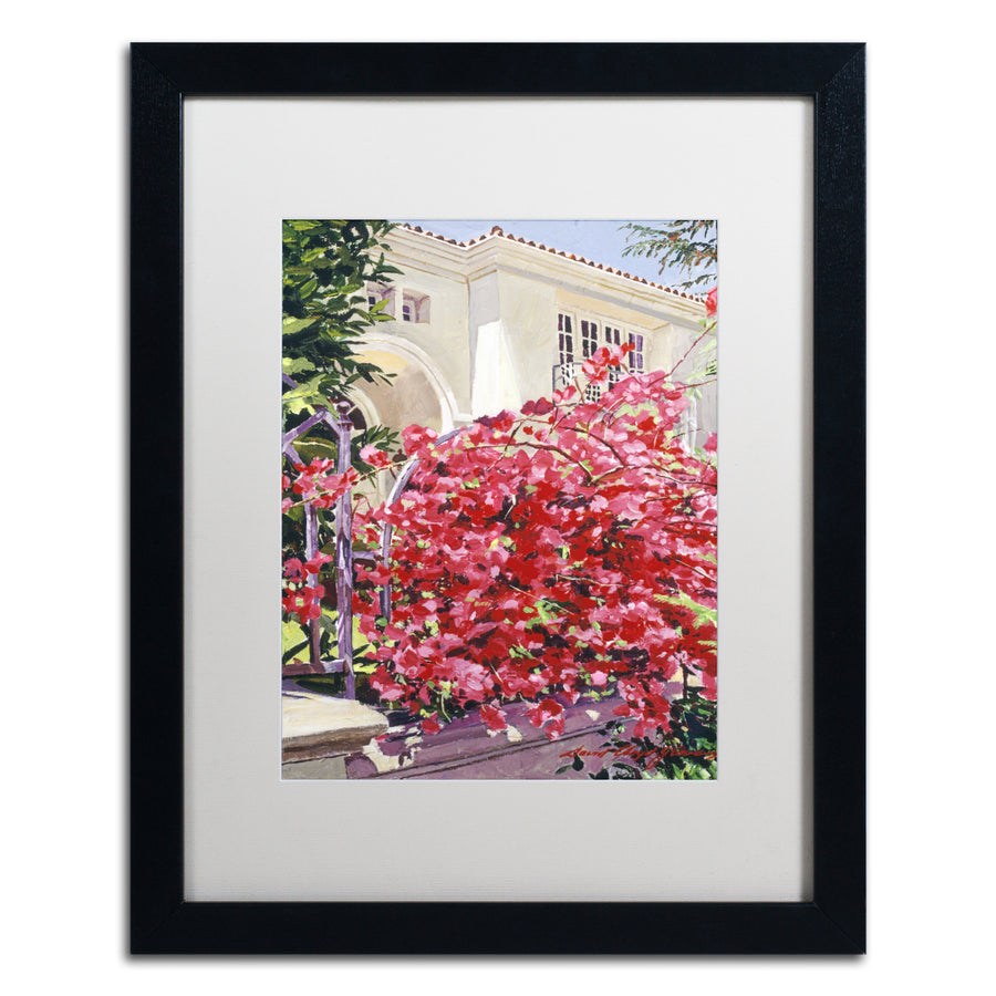 David Lloyd Glover Pink Bougainvillea Mansion Black Wooden Framed Art 18 x 22 Inches Image 1