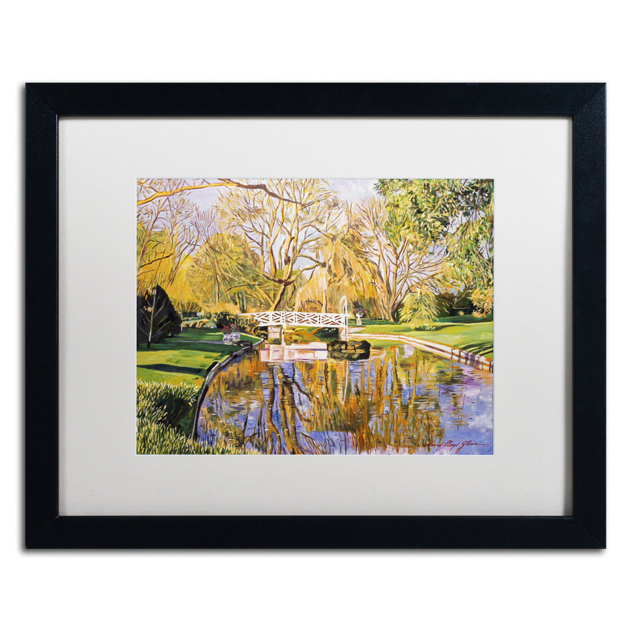 David Lloyd Glover Reflections of the White Bridge Black Wooden Framed Art 18 x 22 Inches Image 1