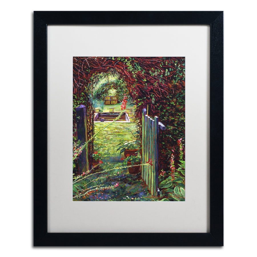 David Lloyd Glover Wicket Garden Gate Black Wooden Framed Art 18 x 22 Inches Image 1