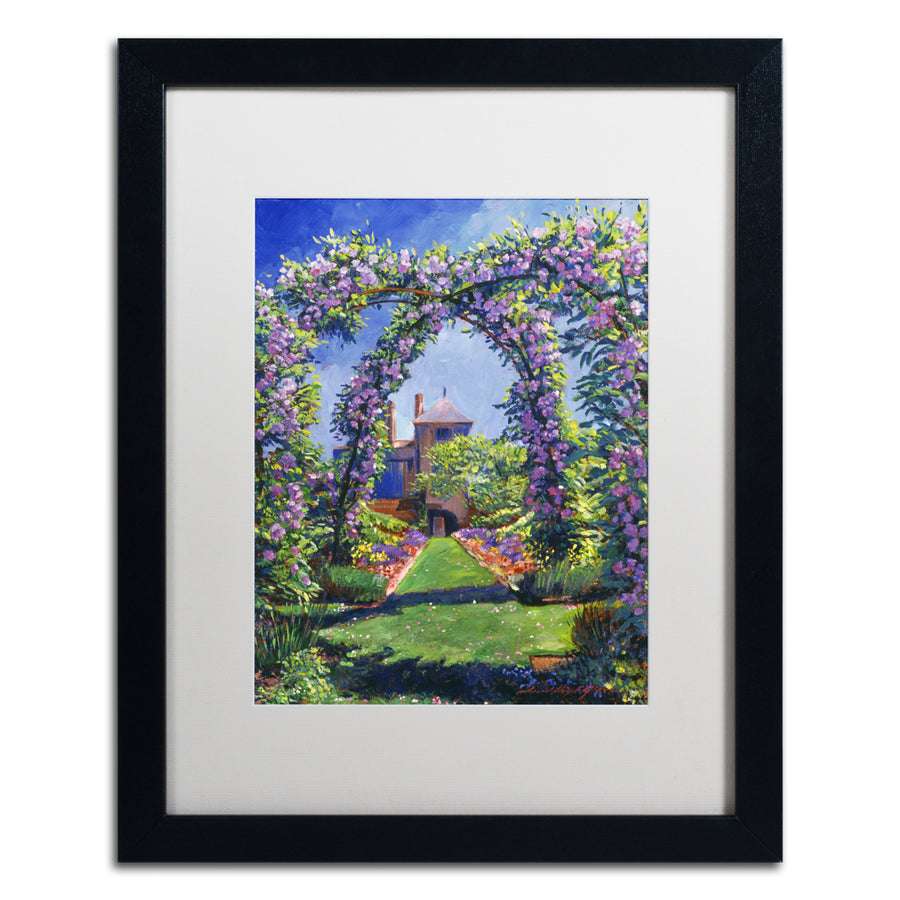 David Lloyd Glover English Rose Arbor Black Wooden Framed Art 18 x 22 Inches Image 1