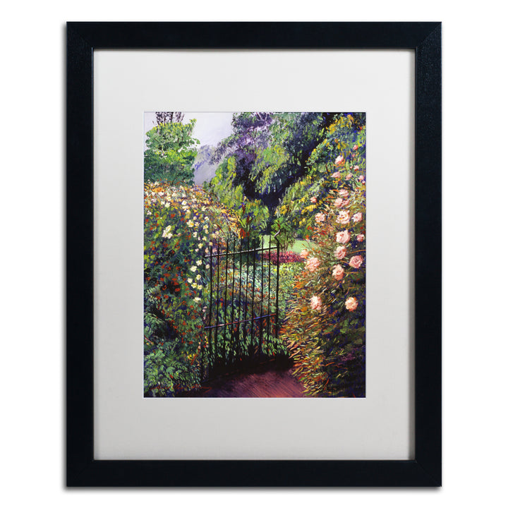 David Lloyd Glover Quiet Garden Entrance Black Wooden Framed Art 18 x 22 Inches Image 1