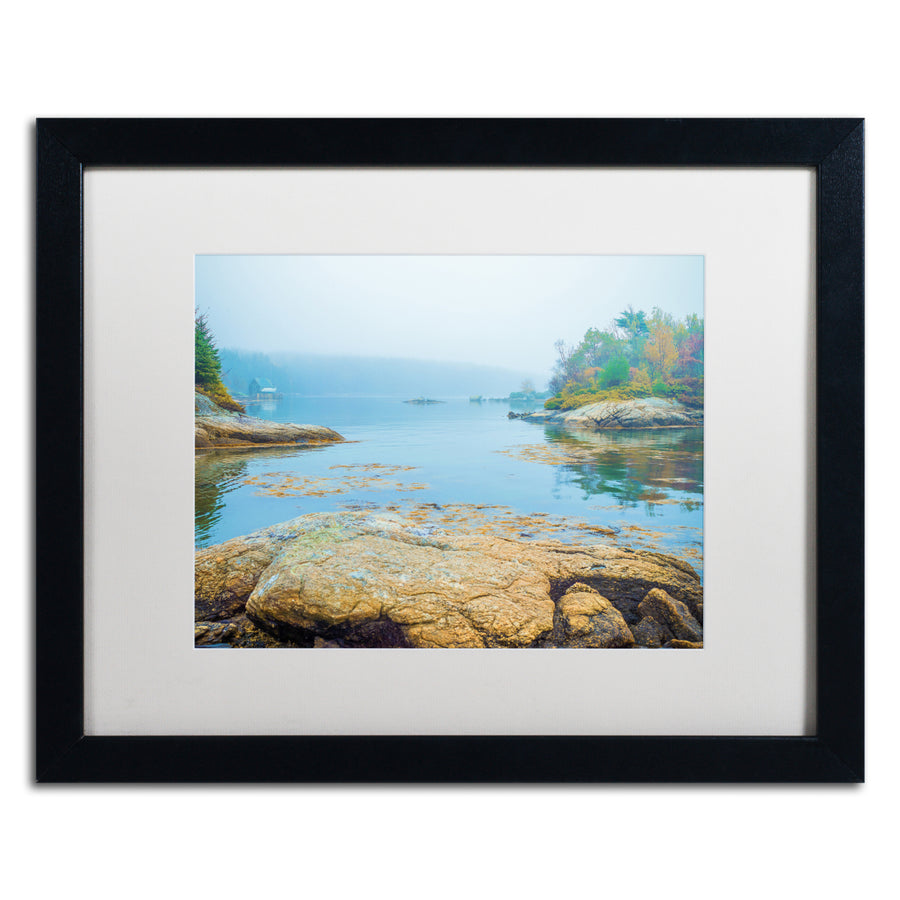 Preston Foggy Lake Black Wooden Framed Art 18 x 22 Inches Image 1