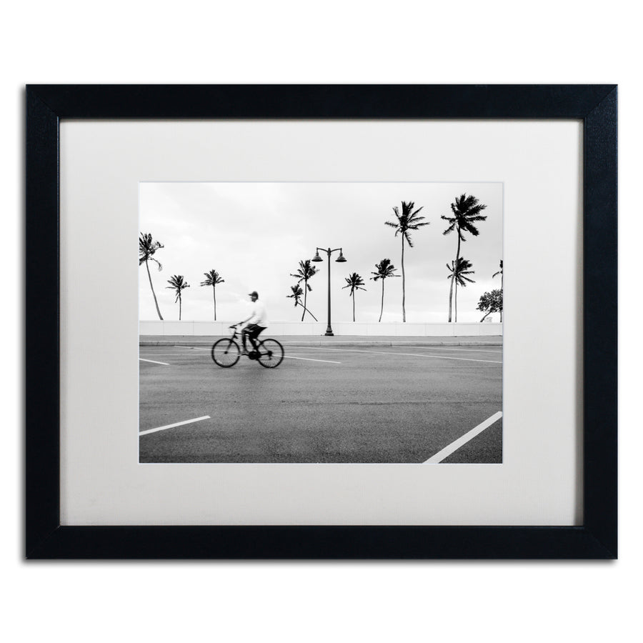 Preston Florida Beach Bike Black Wooden Framed Art 18 x 22 Inches Image 1