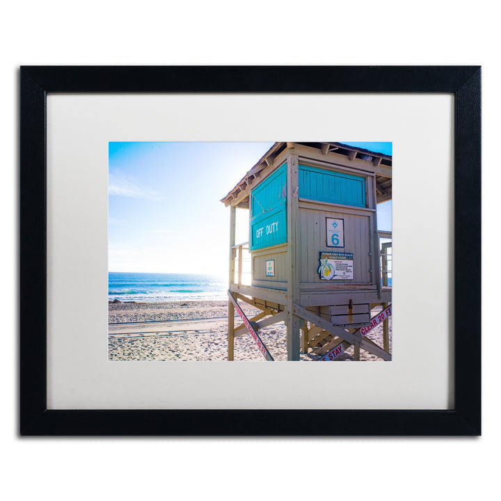 Preston Florida Beach Guard Black Wooden Framed Art 18 x 22 Inches Image 1