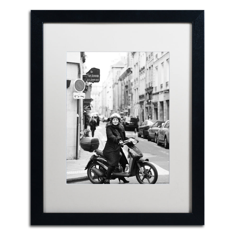 Preston Lady in Paris Black Wooden Framed Art 18 x 22 Inches Image 1