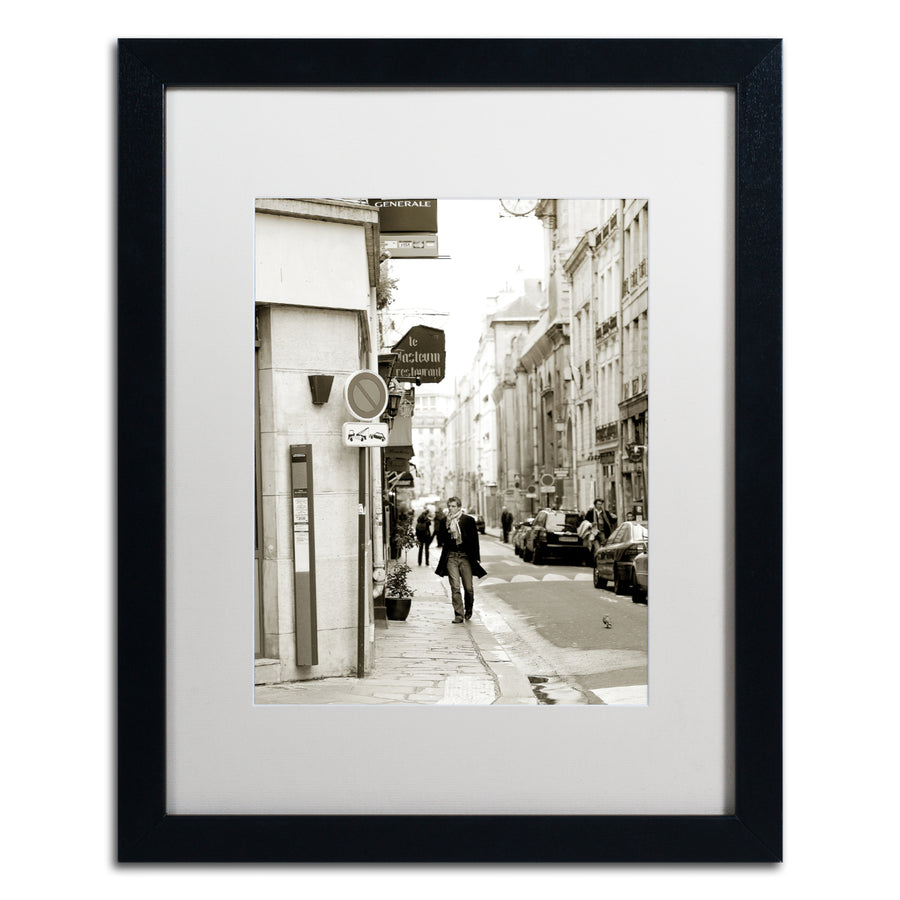 Preston Man in Paris Black Wooden Framed Art 18 x 22 Inches Image 1