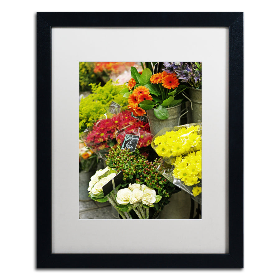 Preston Parisian Flowers Black Wooden Framed Art 18 x 22 Inches Image 1