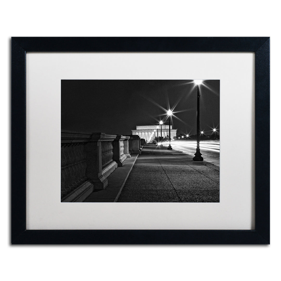 Gregory OHanlon Lincoln Memorial Bridge Black Wooden Framed Art 18 x 22 Inches Image 1