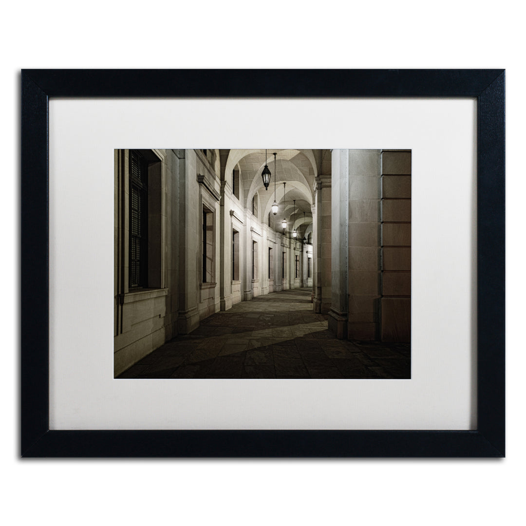 Gregory OHanlon Ariel Rios Walkway-Night Black Wooden Framed Art 18 x 22 Inches Image 1