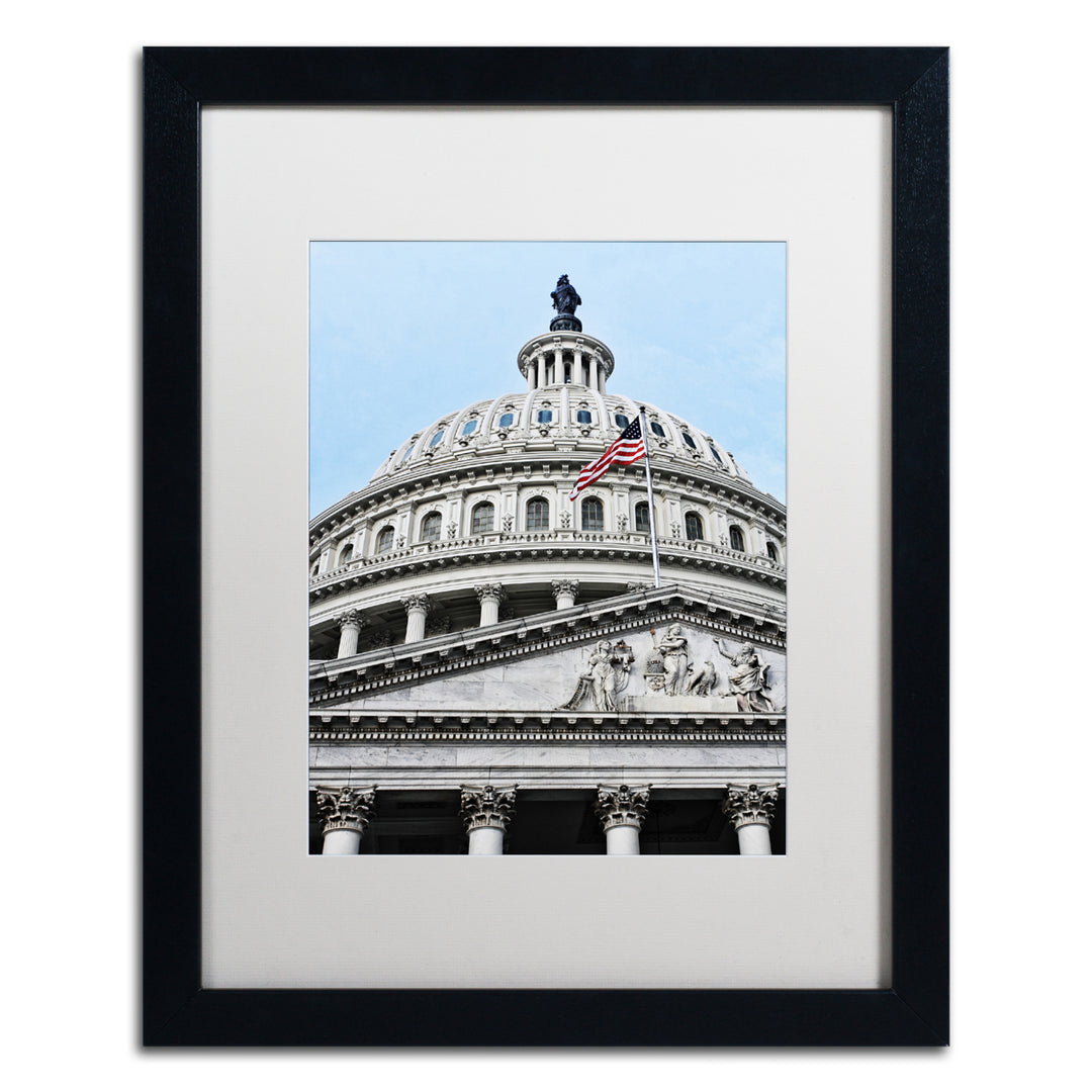 Gregory OHanlon Dome of the US Capitol Black Wooden Framed Art 18 x 22 Inches Image 1