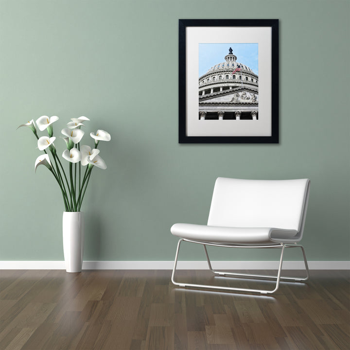 Gregory OHanlon Dome of the US Capitol Black Wooden Framed Art 18 x 22 Inches Image 2