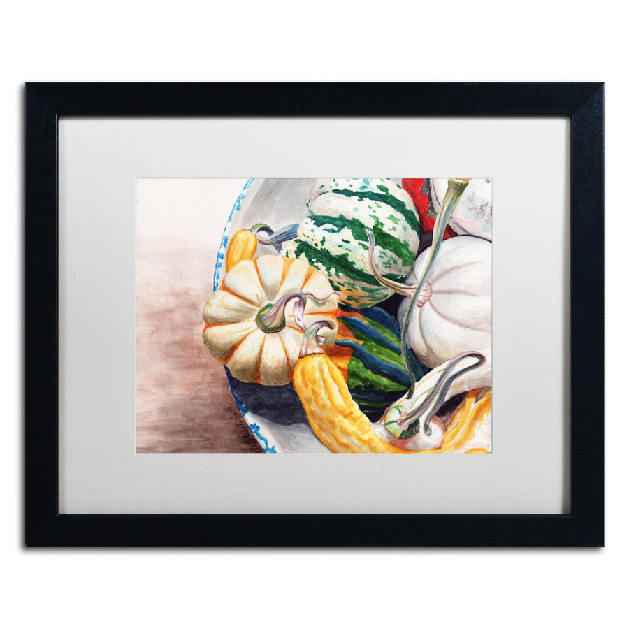 Jennifer Redstreake Autumn Gourds Black Wooden Framed Art 18 x 22 Inches Image 1