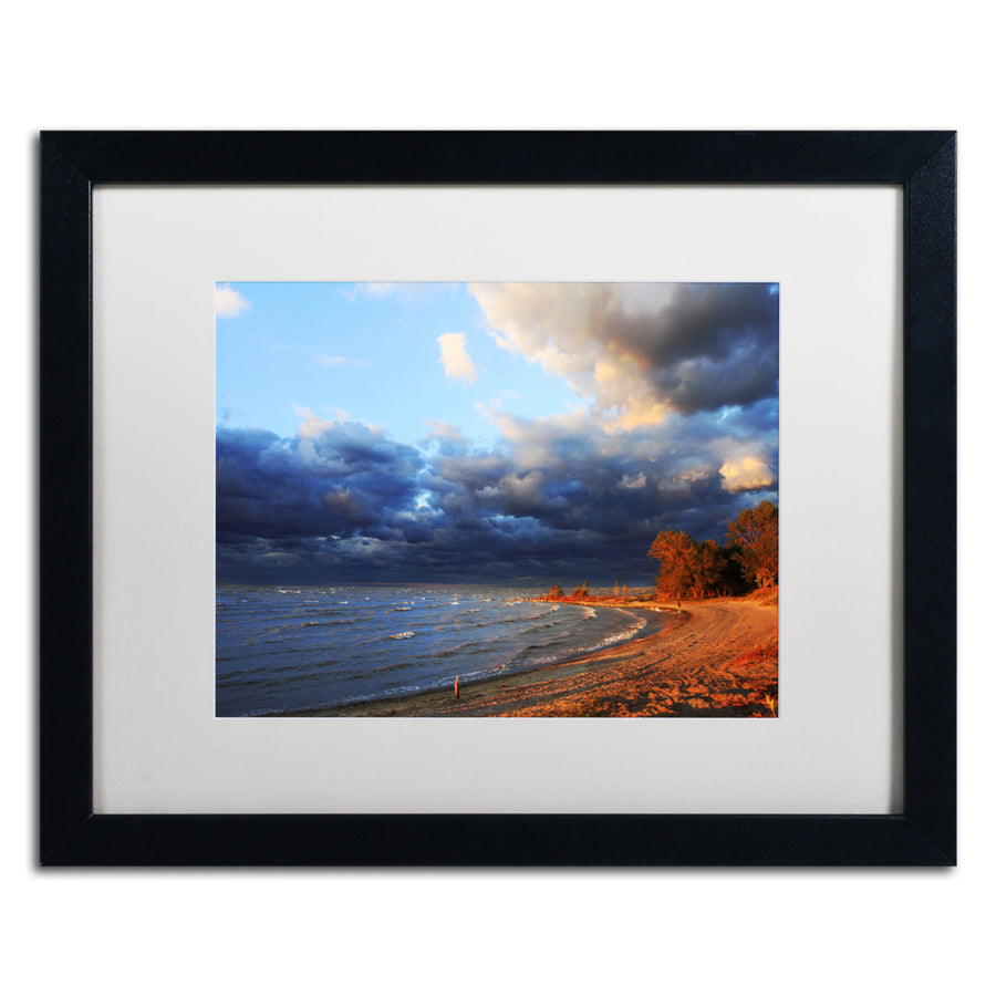 Jason Shaffer Lake Erie Autumn Black Wooden Framed Art 18 x 22 Inches Image 1