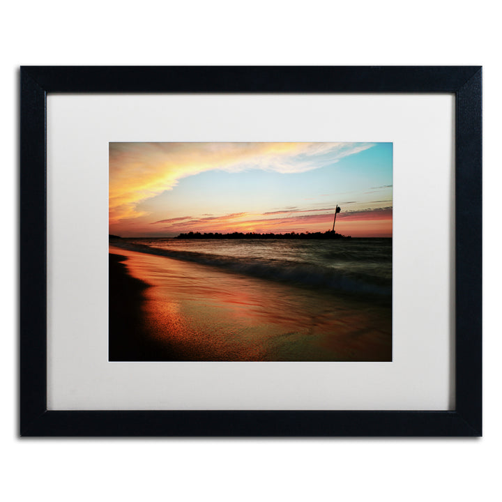 Jason Shaffer Lakeview Sunset Black Wooden Framed Art 18 x 22 Inches Image 1
