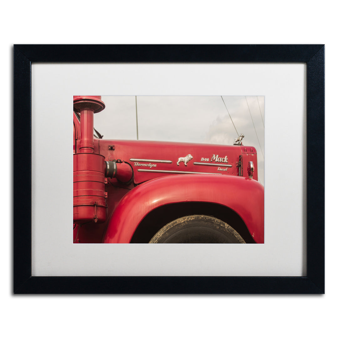 Jason Shaffer Mack Truck Black Wooden Framed Art 18 x 22 Inches Image 1