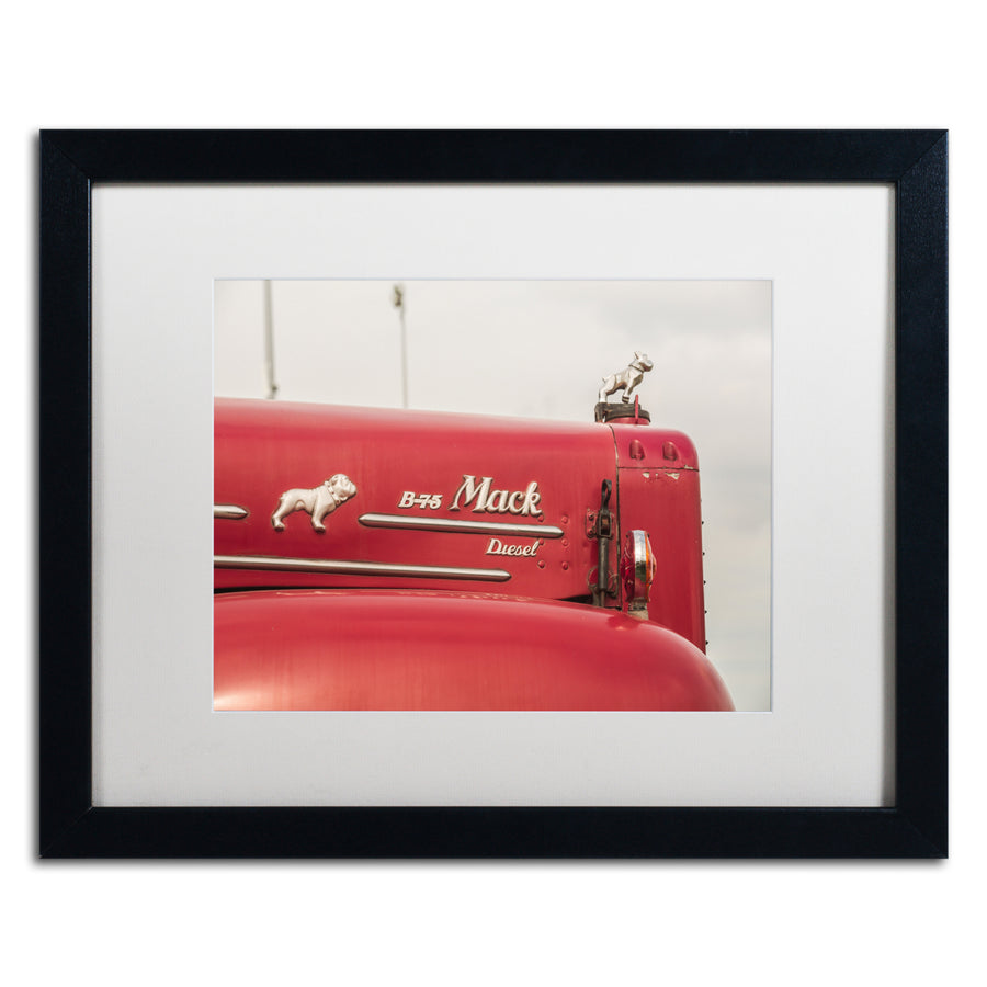 Jason Shaffer Mack Truck 2 Black Wooden Framed Art 18 x 22 Inches Image 1