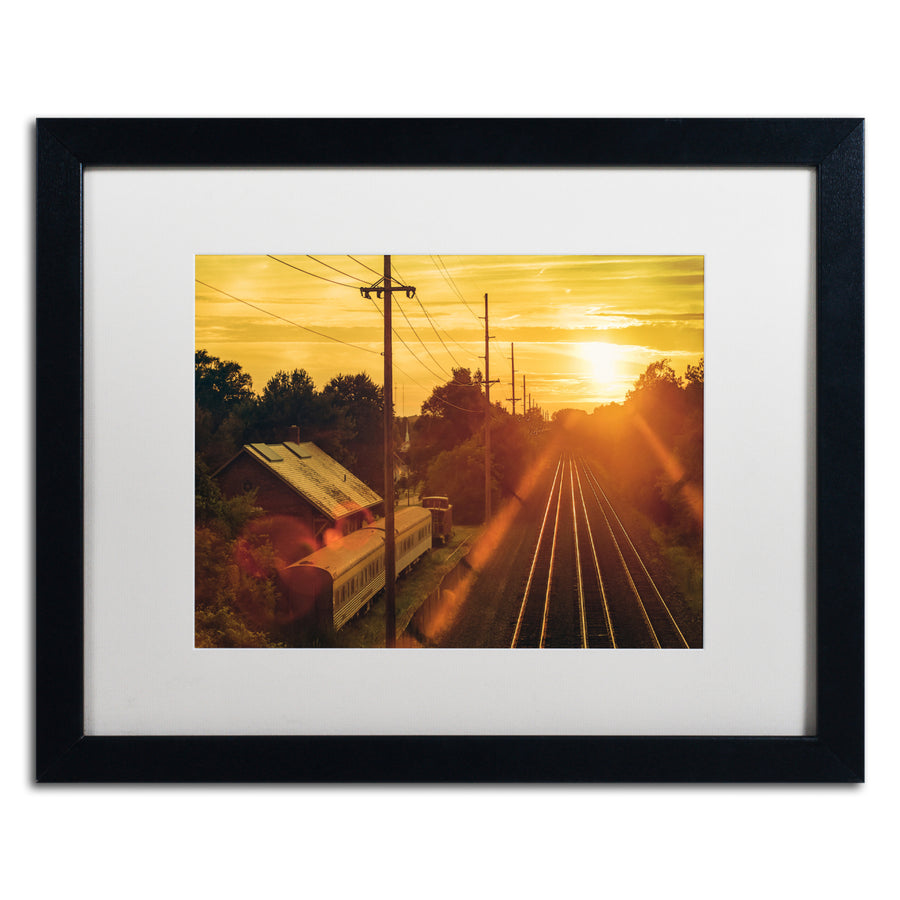 Jason Shaffer Train Depot Black Wooden Framed Art 18 x 22 Inches Image 1