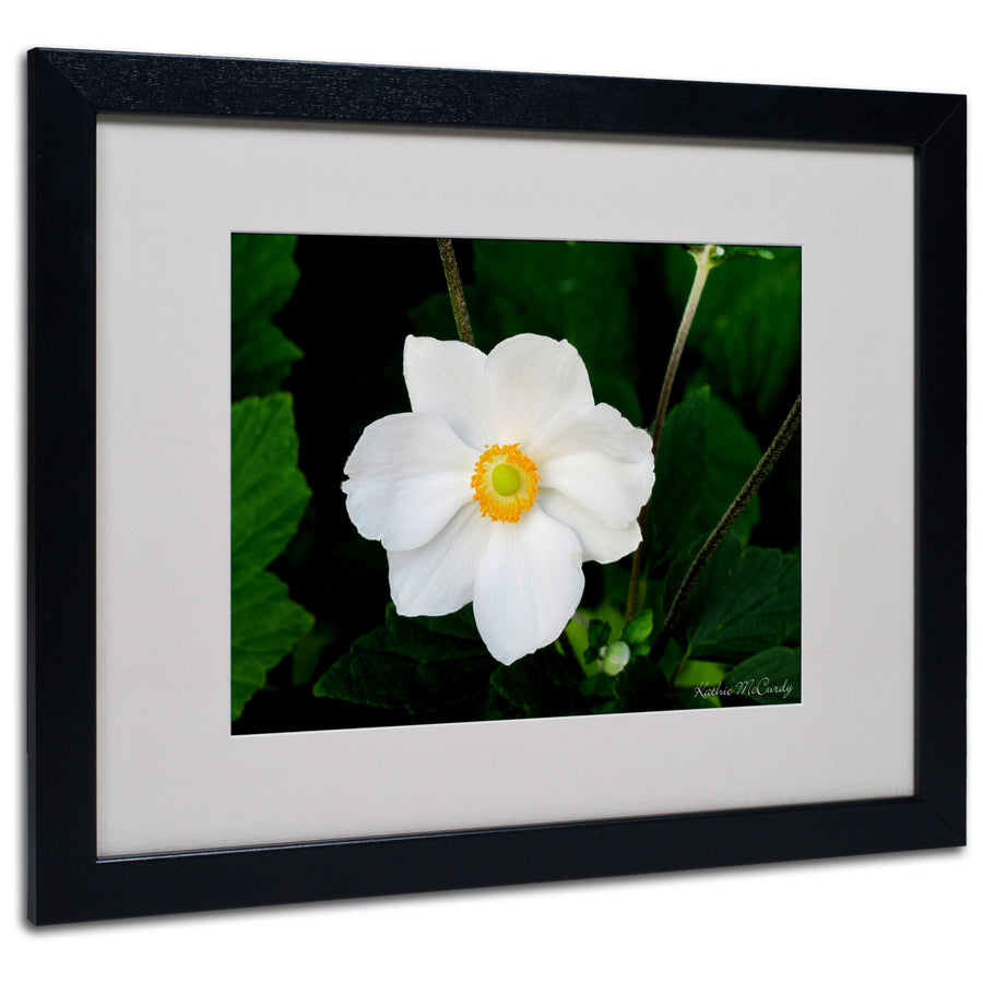 Kathie McCurdy Big White Flower Black Wooden Framed Art 18 x 22 Inches Image 1