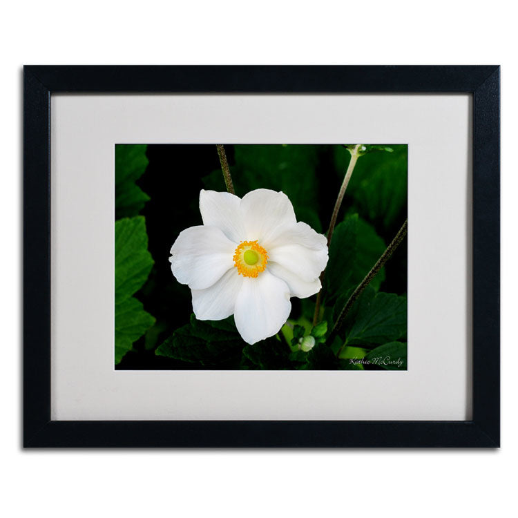 Kathie McCurdy Big White Flower Black Wooden Framed Art 18 x 22 Inches Image 2