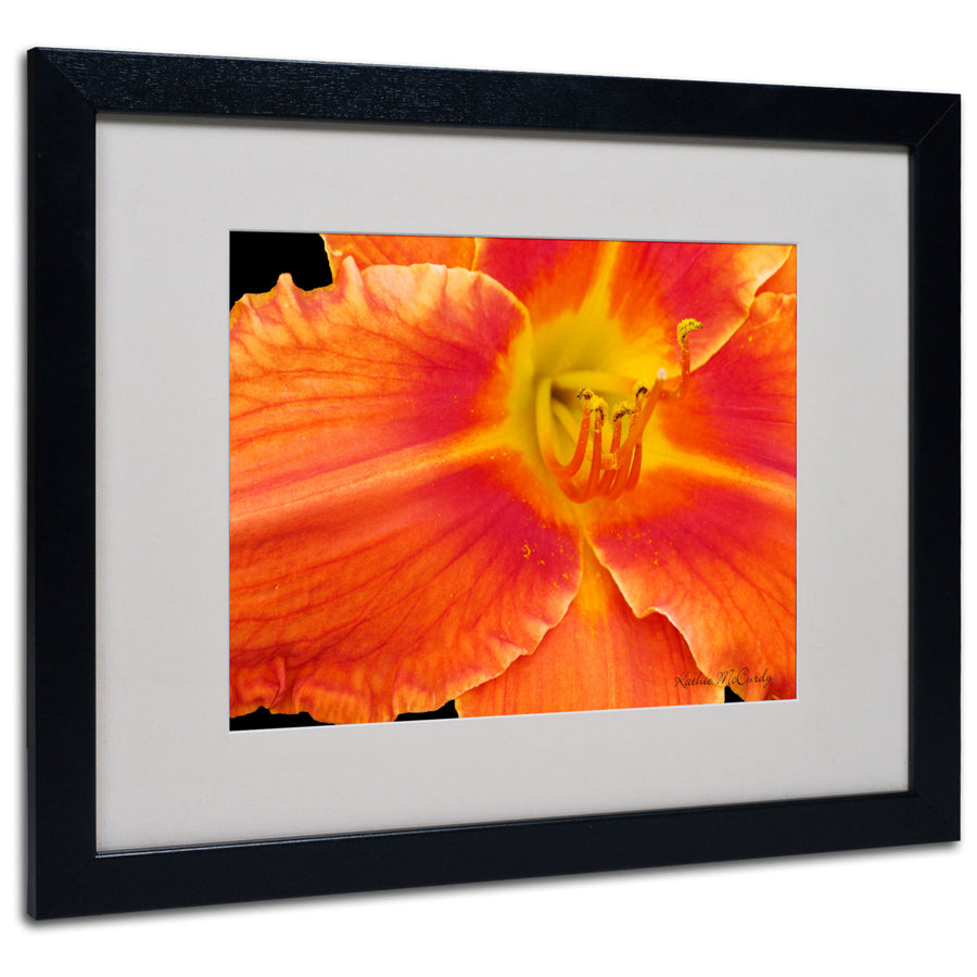 Kathie McCurdy Orange Day Lily Black Wooden Framed Art 18 x 22 Inches Image 1