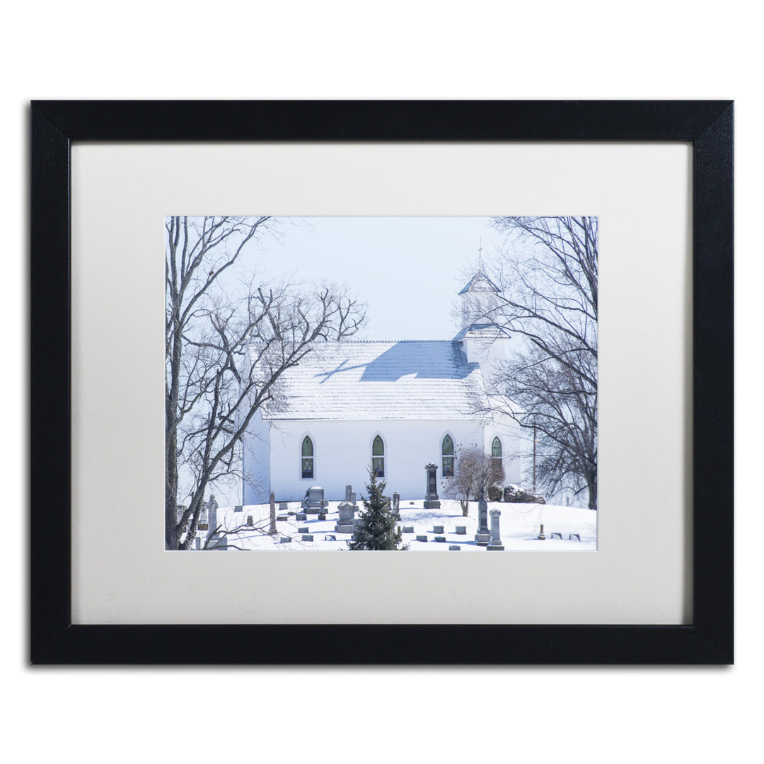 Kurt Shaffer A Rural Chapel Black Wooden Framed Art 18 x 22 Inches Image 1