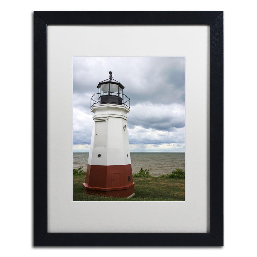 Kurt Shaffer Vermillion Ohio Lighthouse Black Wooden Framed Art 18 x 22 Inches Image 1