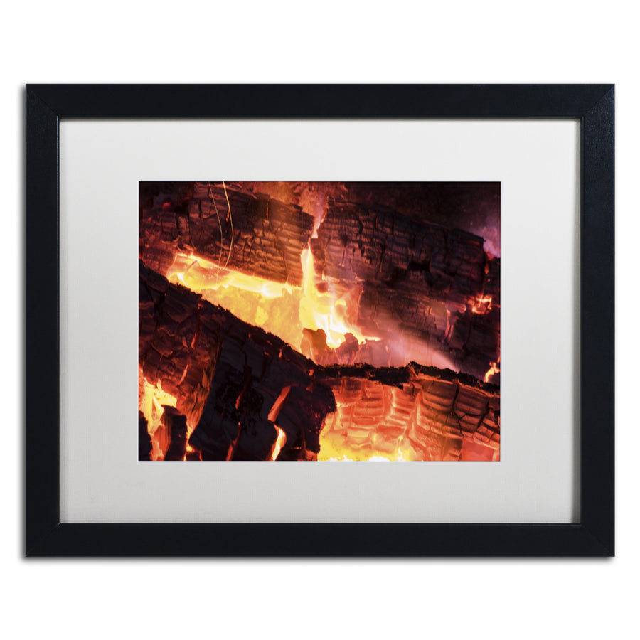 Kurt Shaffer Fireplace Black Wooden Framed Art 18 x 22 Inches Image 1