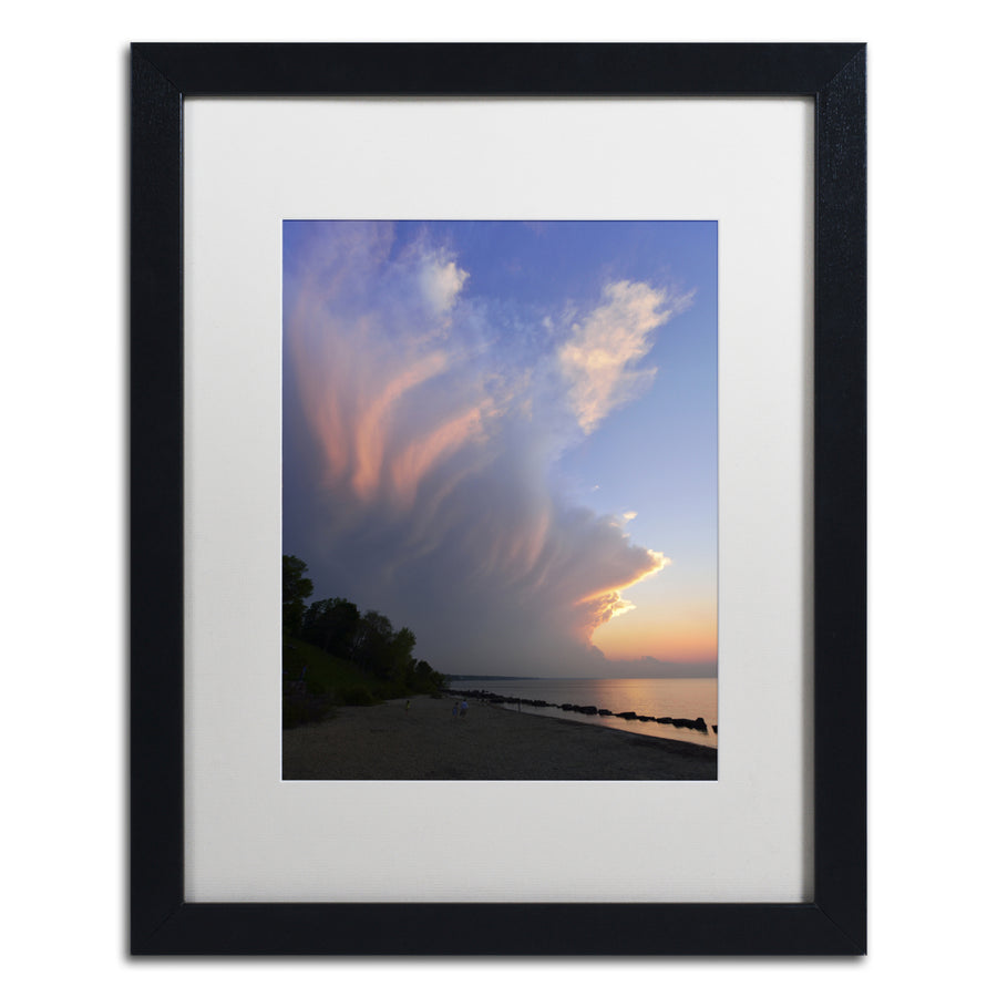 Kurt Shaffer Developing Sunset Storm Black Wooden Framed Art 18 x 22 Inches Image 1