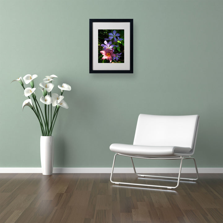 Kurt Shaffer Clematis and Lily Black Wooden Framed Art 18 x 22 Inches Image 2