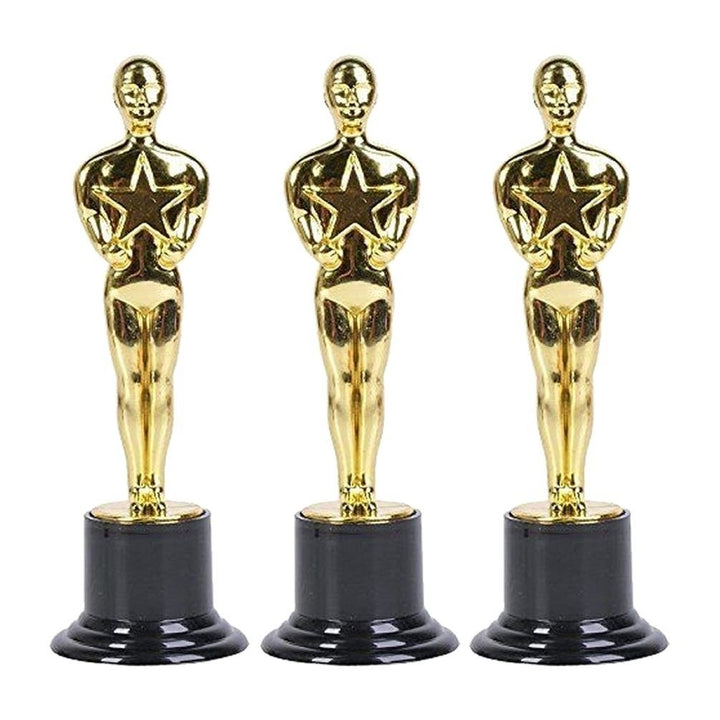 Hollywood Academy Award Gold Trophy 3PK VIP Party Favor Novelty 6 Inch Awards Image 3