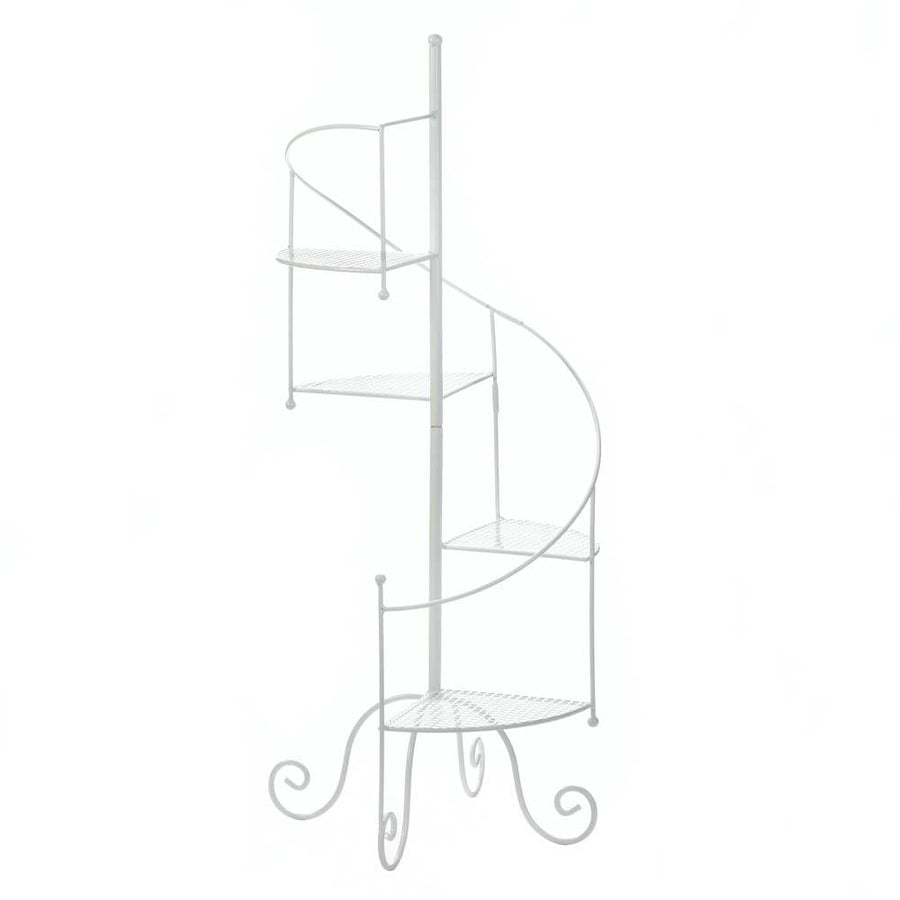 WHITE SPIRAL SHOWCASE PLANT STAND Image 1